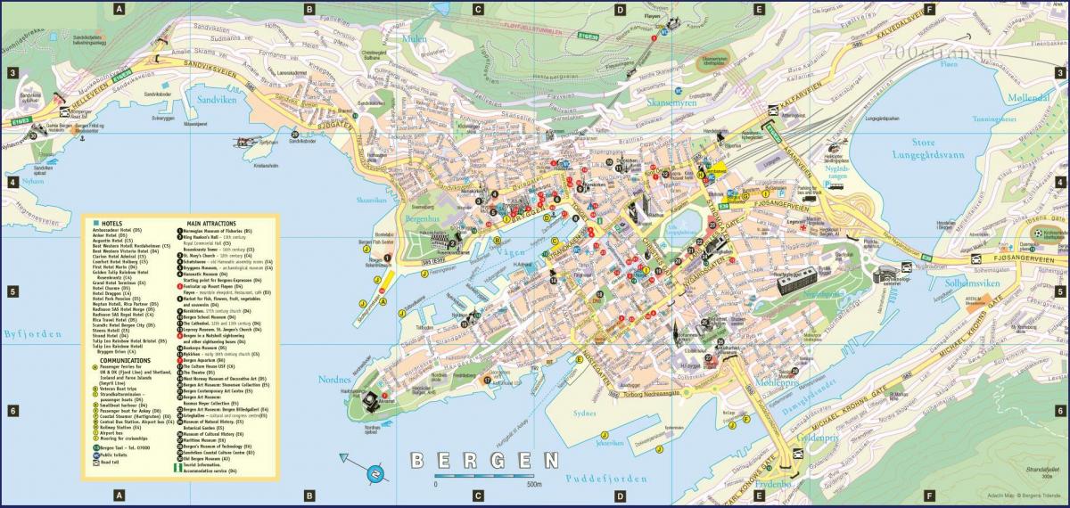 bergen Norveç şehir haritası