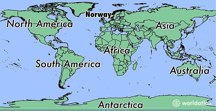 Norveç haritası dünya üzerindeki konumu