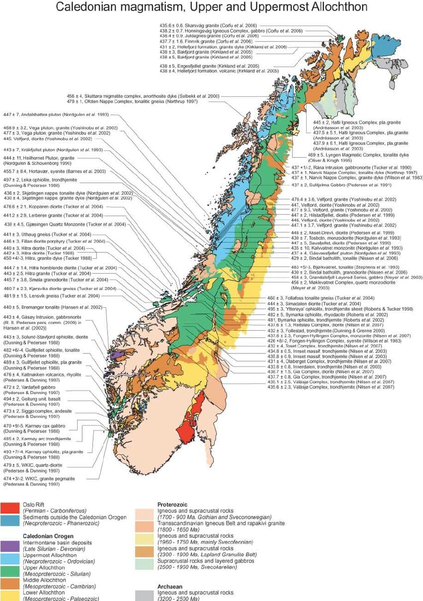 Jeolojik Norveç haritası 