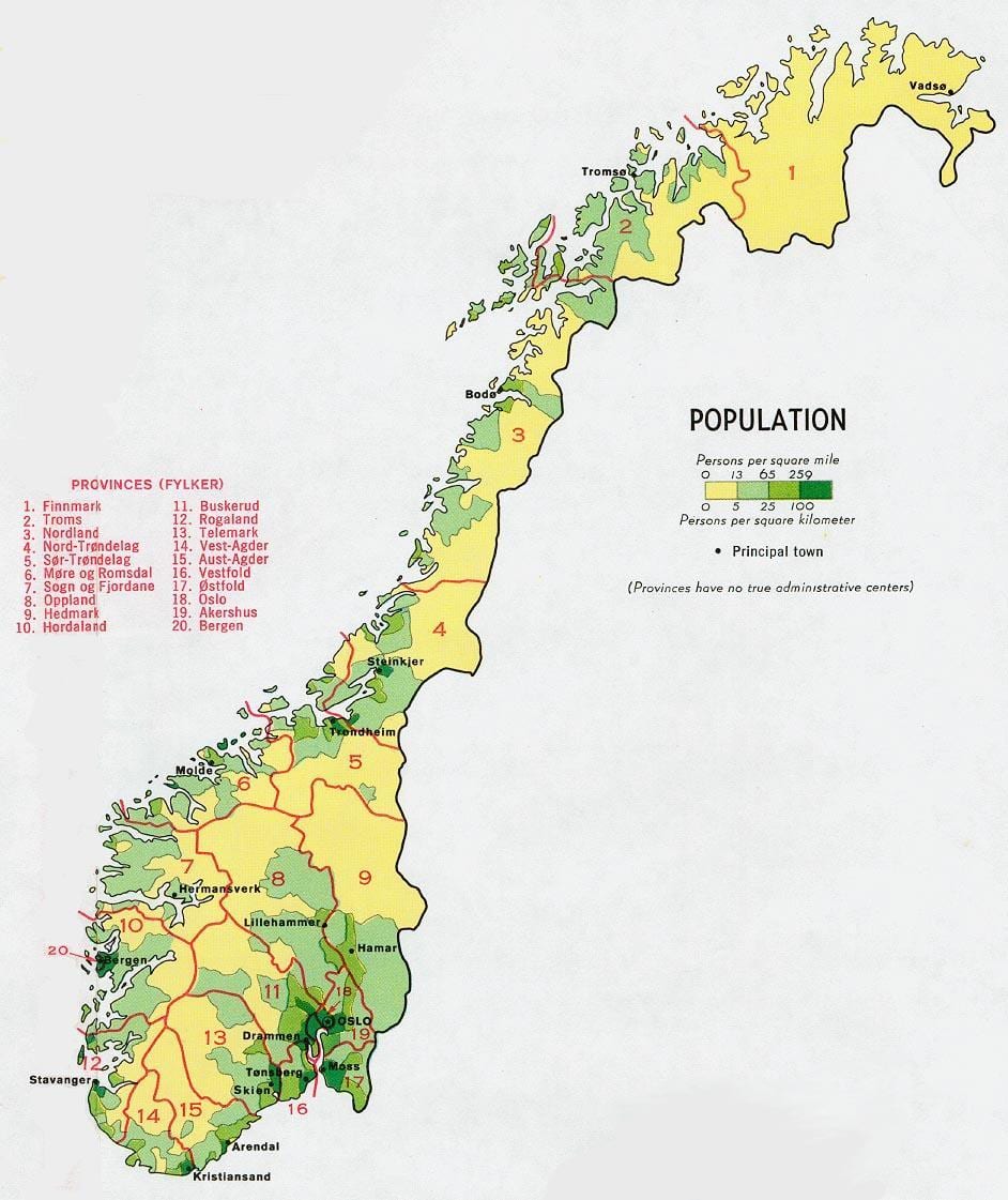 Norveç nüfusunun göster