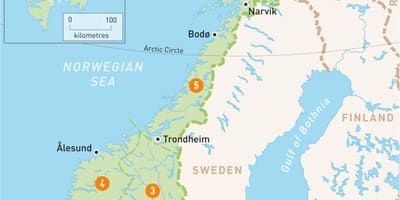 Norveç haritası bölgeler