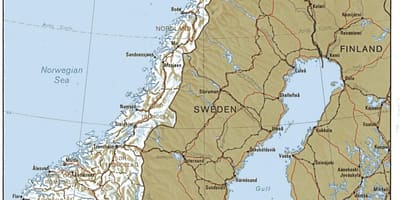 Norveç coğrafi harita 