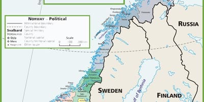 Norveç haritası siyasi 