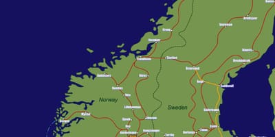 Norveç tren yolları haritası 